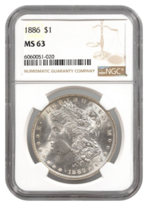 1886 Morgan $1 NGC MS63