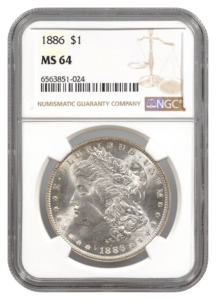 1886 Morgan $1 NGC MS64