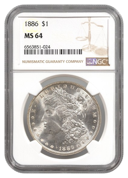 1886 Morgan $1 NGC MS64