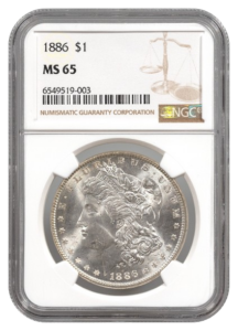 1886 Morgan $1 NGC MS65