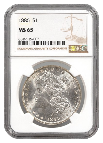 1886 Morgan $1 NGC MS65