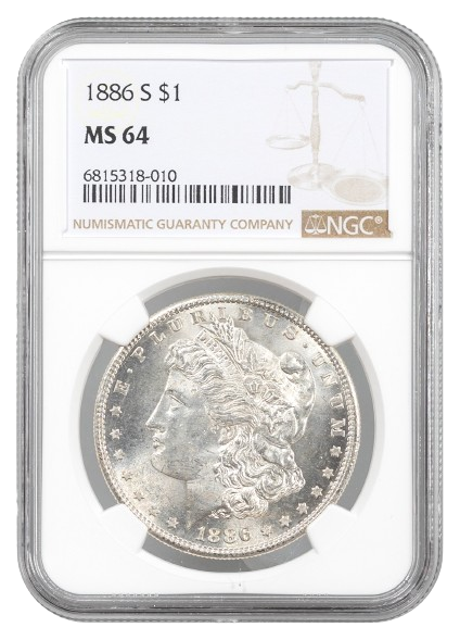 1886-S Morgan $1 NGC MS64