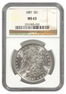 1887 Morgan $1 NGC MS63