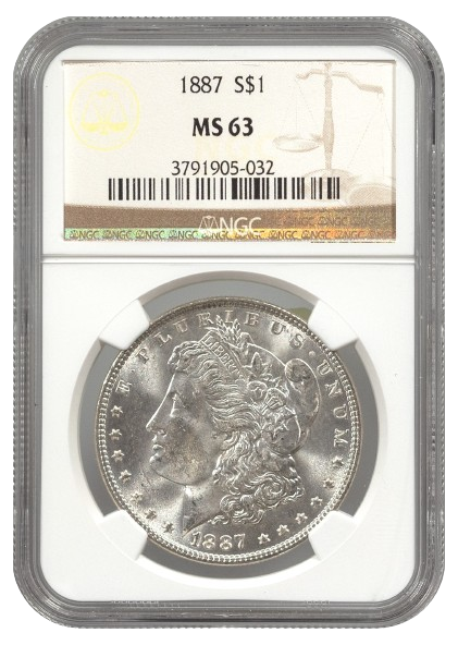 1887 Morgan $1 NGC MS63