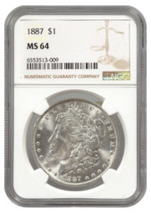 1887 Morgan $1 NGC MS64