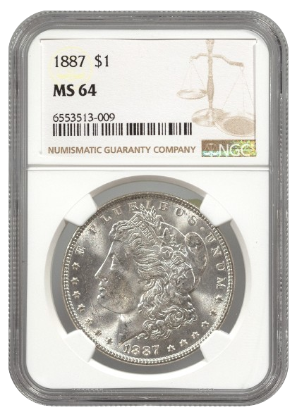 1887 Morgan $1 NGC MS64