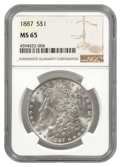 1887 Morgan $1 NGC MS65