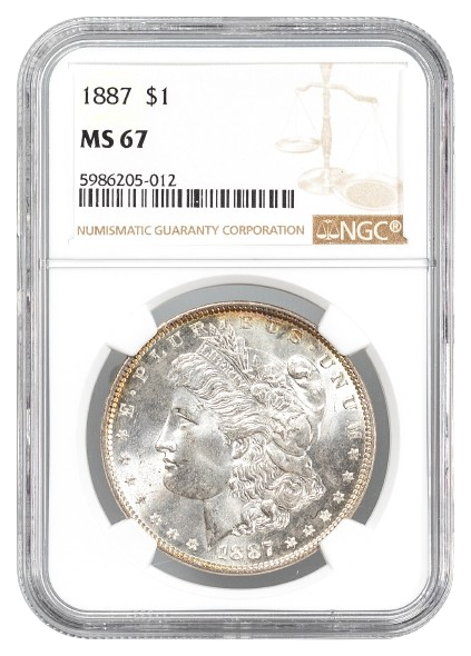 1887 Morgan $1 NGC MS67