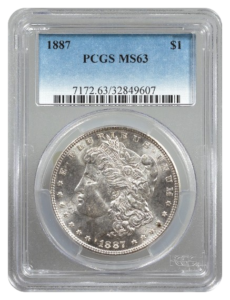 1887 Morgan $1 PCGS MS63
