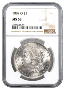 1887-O Morgan $1 NGC MS63
