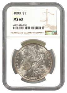 1888 Morgan $1 NGC MS63