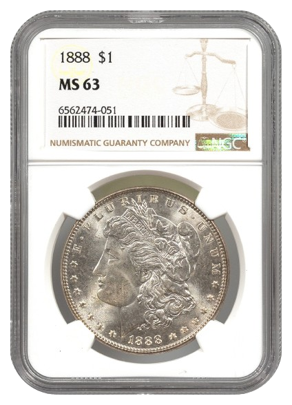 1888 Morgan $1 NGC MS63