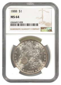 1888 Morgan $1 NGC MS64
