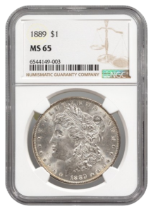 1889 Morgan $1 NGC MS65