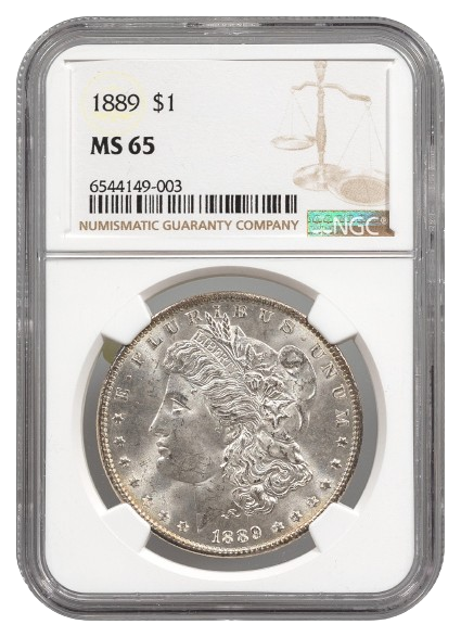 1889 Morgan $1 NGC MS65