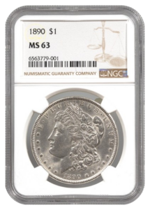 1890 Morgan $1 NGC MS63