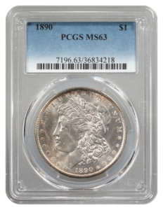 1890 Morgan $1 PCGS MS63