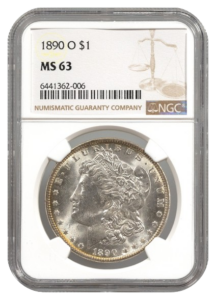 1890-O Morgan $1 NGC MS63