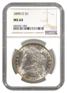 1890-O Morgan $1 NGC MS64