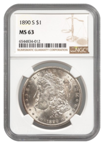 1890-S Morgan $1 NGC MS63