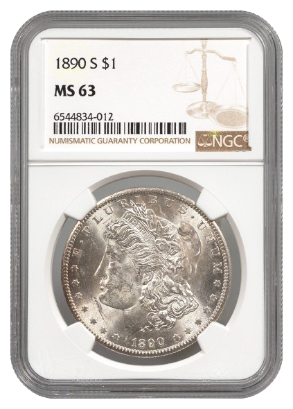 1890-S Morgan $1 NGC MS63