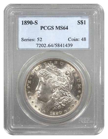 1890-S Morgan $1 PCGS MS64
