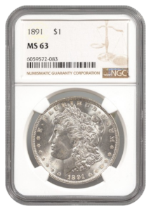 1891 Morgan $1 NGC MS63