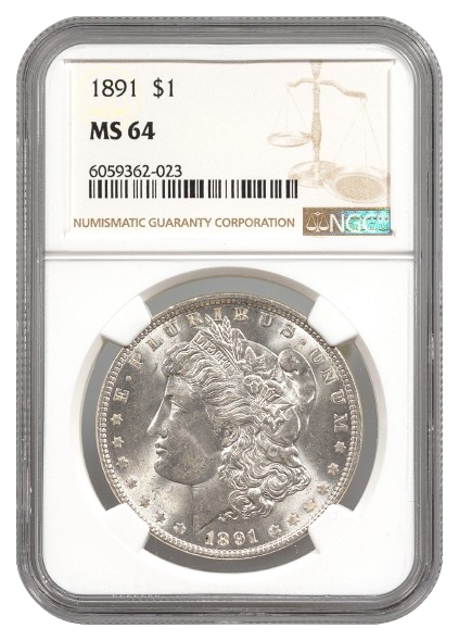 1891 Morgan $1 NGC MS64
