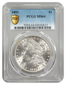 1891 Morgan $1 PCGS MS64