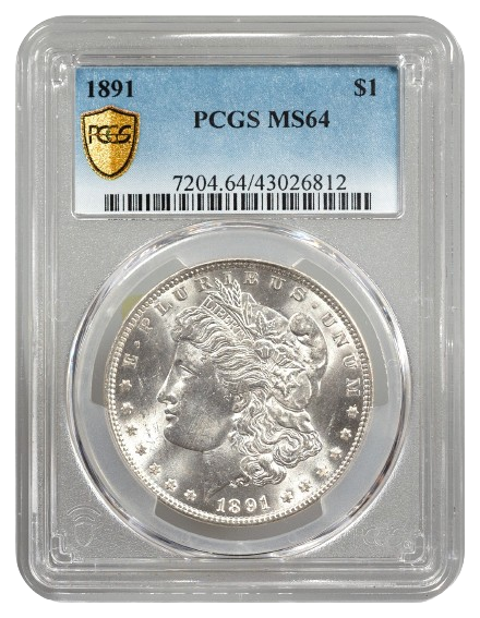 1891 Morgan $1 PCGS MS64