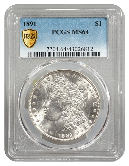 1891 Morgan $1 PCGS MS64