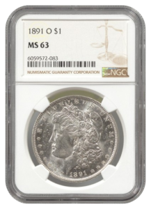 1891-O Morgan $1 NGC MS63
