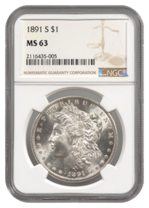 1891-S Morgan $1 NGC MS63