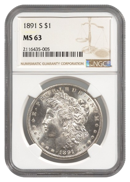 1891-S Morgan $1 NGC MS63