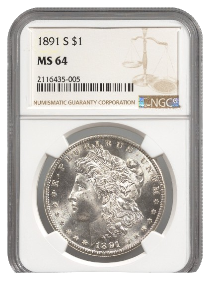 1891-S Morgan $1 NGC MS64