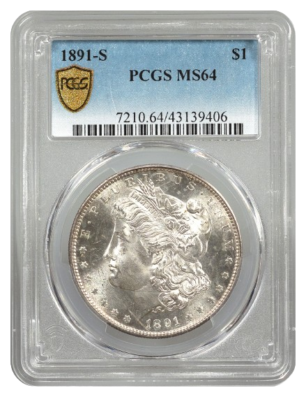 1891-S Morgan $1 PCGS MS64