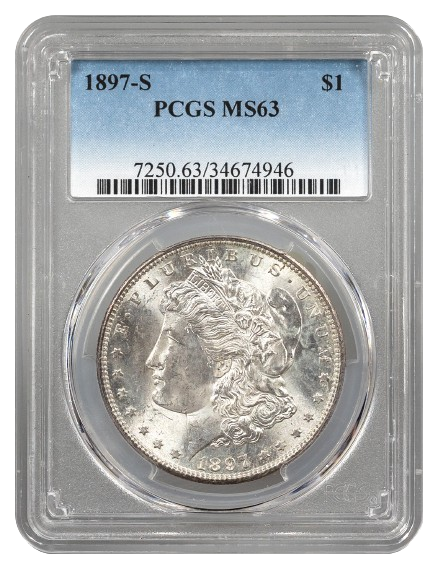 1897-S Morgan $1 PCGS MS63