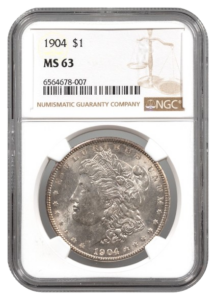 1904 Morgan $1 NGC MS63