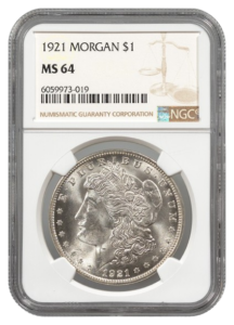 1921 Morgan $1 NGC MS64