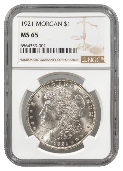 1921 Morgan $1 NGC MS65