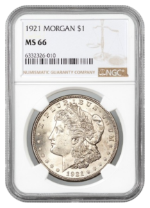 1921 Morgan $1 NGC MS66