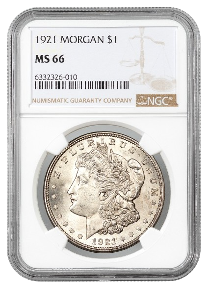 1921 Morgan $1 NGC MS66