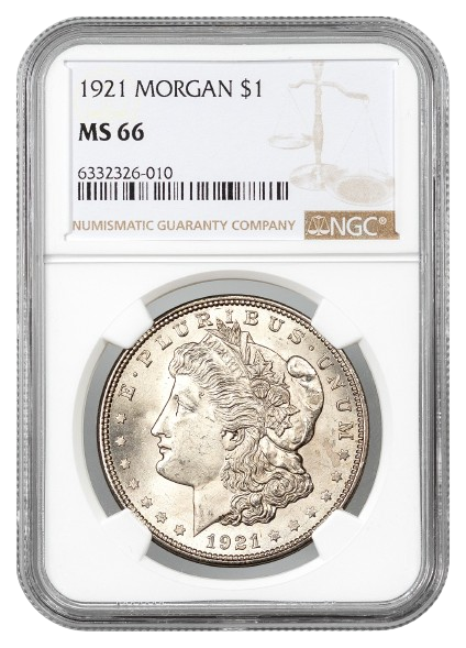 1921 Morgan $1 NGC MS66