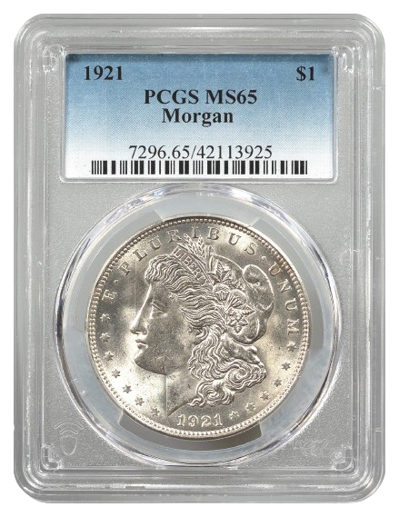 1921 Morgan $1 PCGS MS65