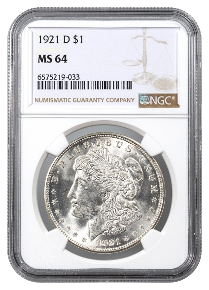 1921-D Morgan $1 NGC MS64