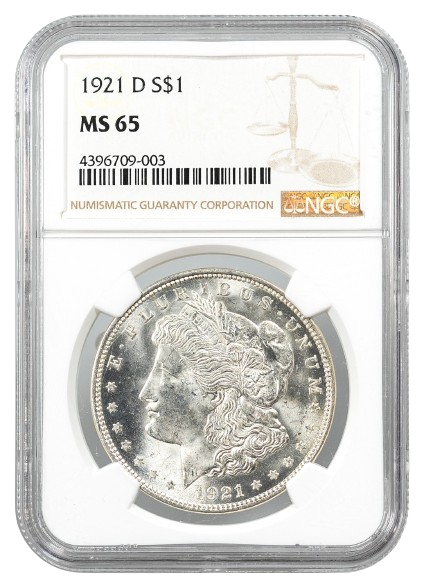 1921-D Morgan $1 NGC MS65