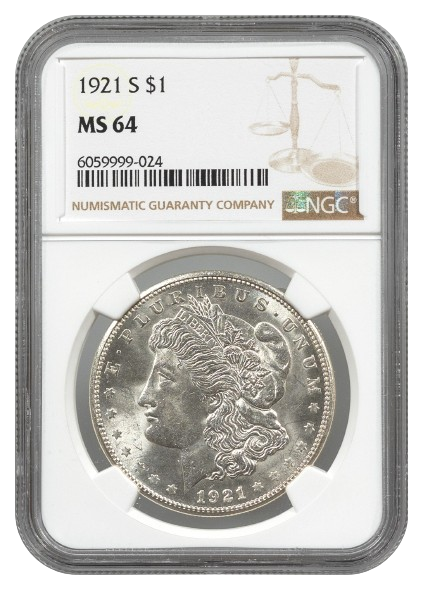 1921-S Morgan $1 NGC MS64
