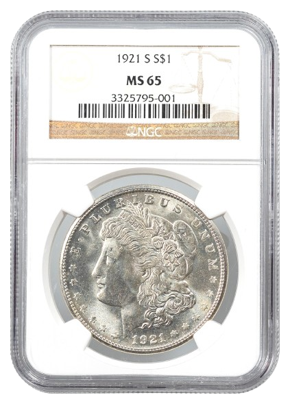 1921-S Morgan $1 NGC MS65