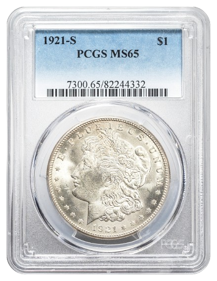 1921-S Morgan $1 PCGS MS65