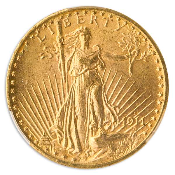 1911-D $20 Saint Gaudens CACG MS63